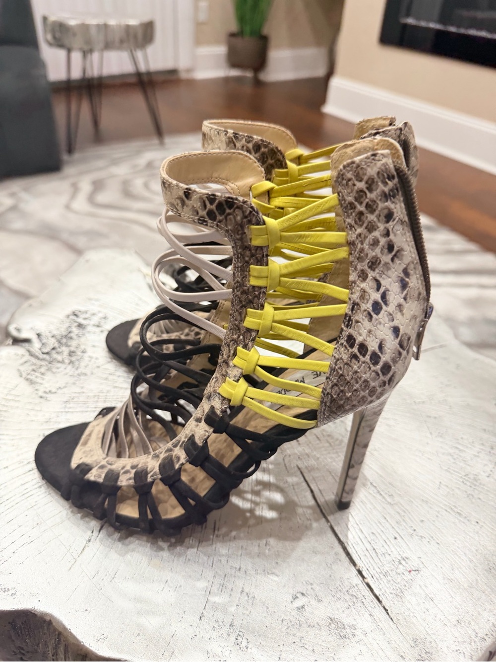 Steve Madden Multi-Color Strappy Lace-Up Heels - Picture 2 of 3